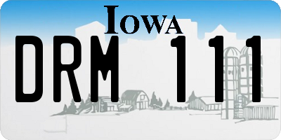 IA license plate DRM111
