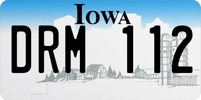 IA license plate DRM112
