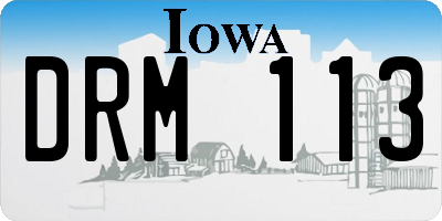 IA license plate DRM113