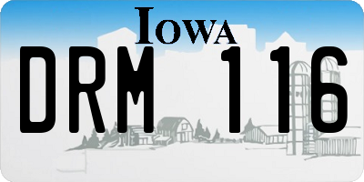 IA license plate DRM116