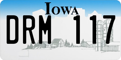 IA license plate DRM117