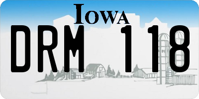 IA license plate DRM118
