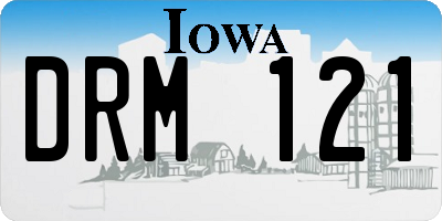 IA license plate DRM121