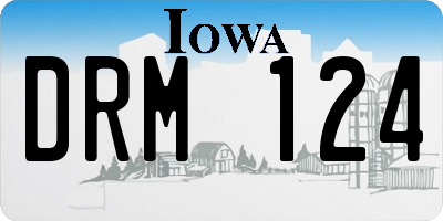 IA license plate DRM124