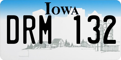 IA license plate DRM132