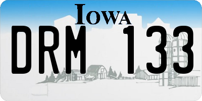 IA license plate DRM133