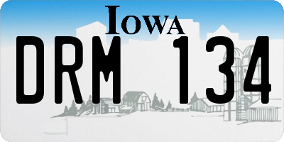 IA license plate DRM134