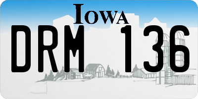 IA license plate DRM136