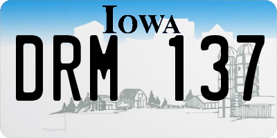 IA license plate DRM137