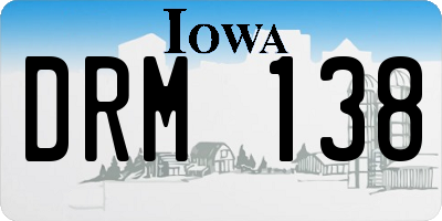 IA license plate DRM138