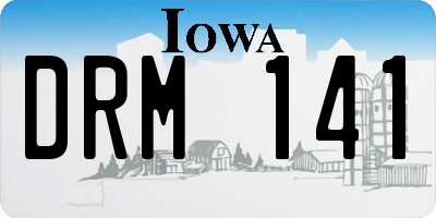 IA license plate DRM141
