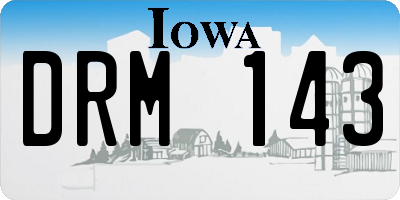 IA license plate DRM143