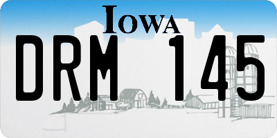 IA license plate DRM145