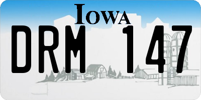 IA license plate DRM147