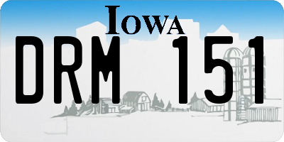 IA license plate DRM151