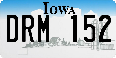 IA license plate DRM152