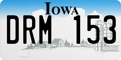 IA license plate DRM153