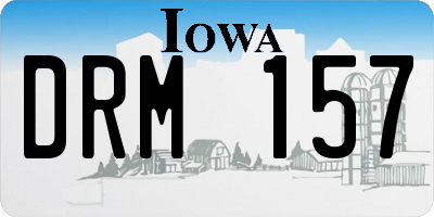 IA license plate DRM157