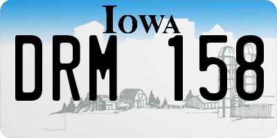 IA license plate DRM158
