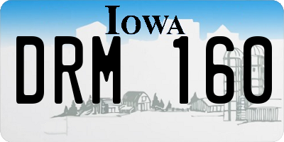 IA license plate DRM160