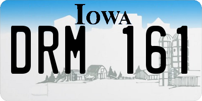 IA license plate DRM161