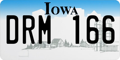 IA license plate DRM166
