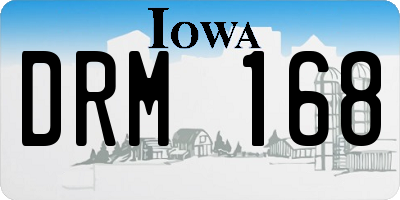IA license plate DRM168