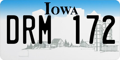 IA license plate DRM172