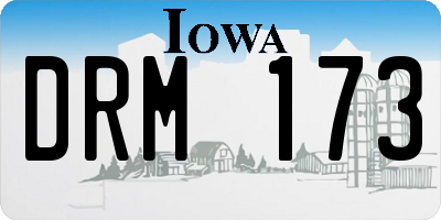 IA license plate DRM173