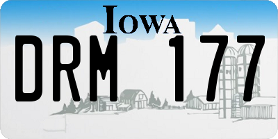 IA license plate DRM177