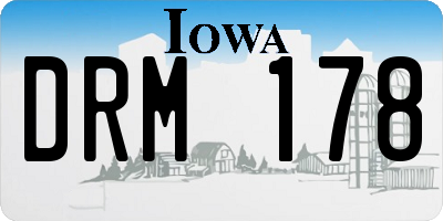 IA license plate DRM178
