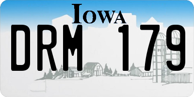 IA license plate DRM179
