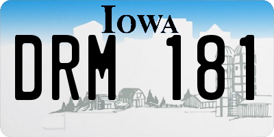 IA license plate DRM181