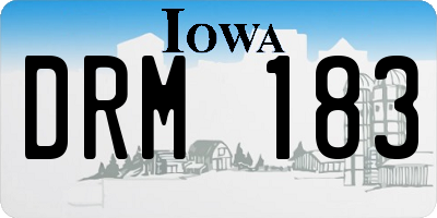 IA license plate DRM183