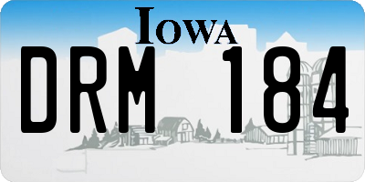 IA license plate DRM184