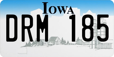 IA license plate DRM185