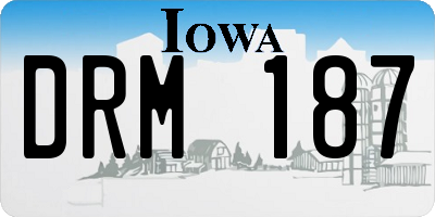 IA license plate DRM187