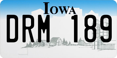 IA license plate DRM189
