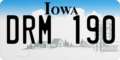 IA license plate DRM190