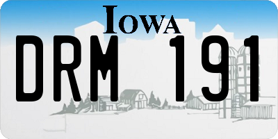 IA license plate DRM191