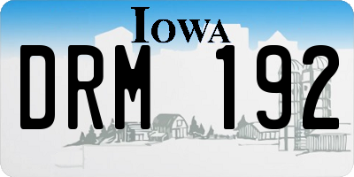 IA license plate DRM192