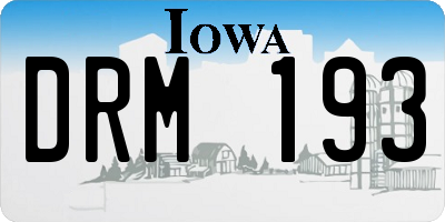 IA license plate DRM193