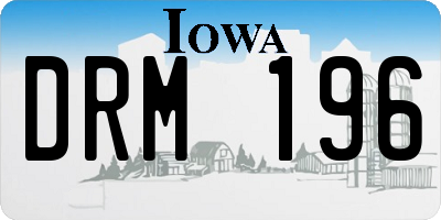 IA license plate DRM196