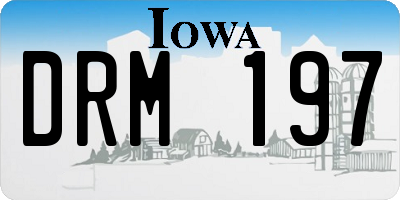 IA license plate DRM197