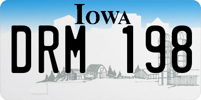 IA license plate DRM198