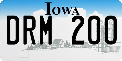 IA license plate DRM200