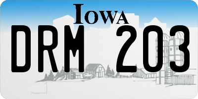 IA license plate DRM203