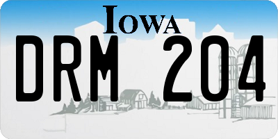 IA license plate DRM204