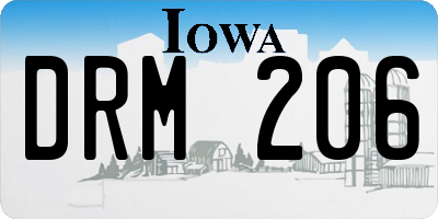 IA license plate DRM206
