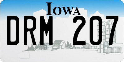 IA license plate DRM207